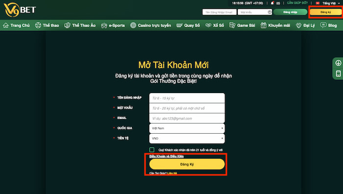 Hướng dẫn chi tiết cách đăng ký tài khoản tại nhà cái V9BET